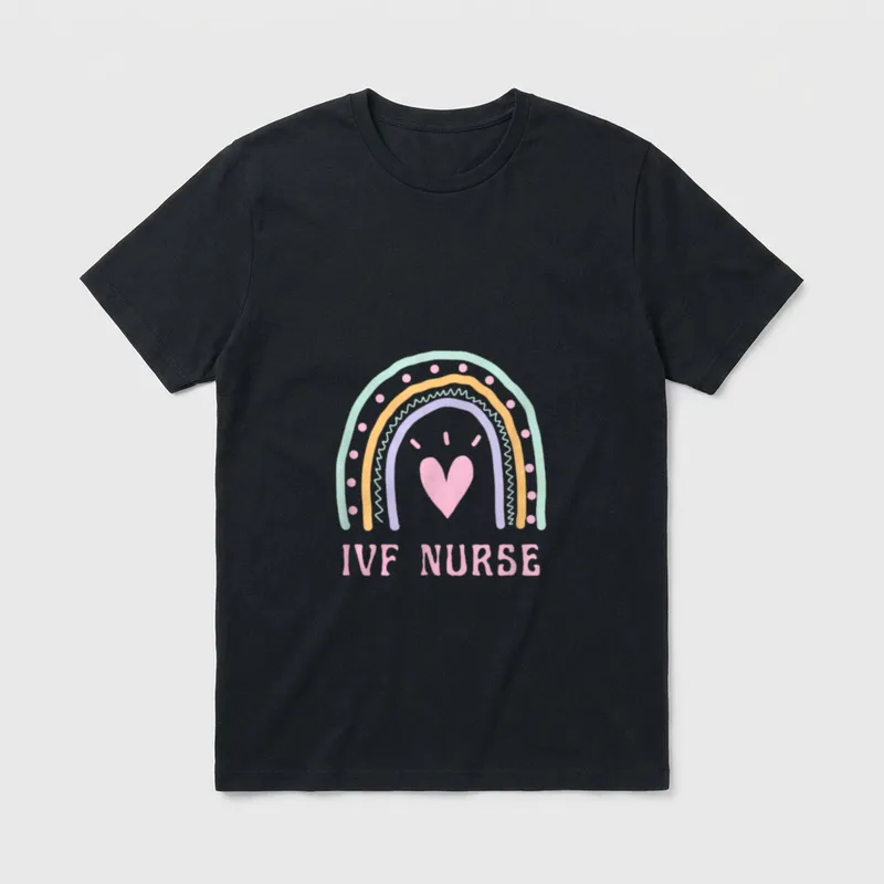 IVF Nurse Cute Pink Rainbow Nursing T-Shirt – Classic T-Shirt in Black