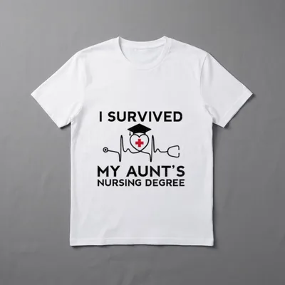 I Survived My Aunt's Nursing Degree T-Shirt – Classic T-Shirt in Black