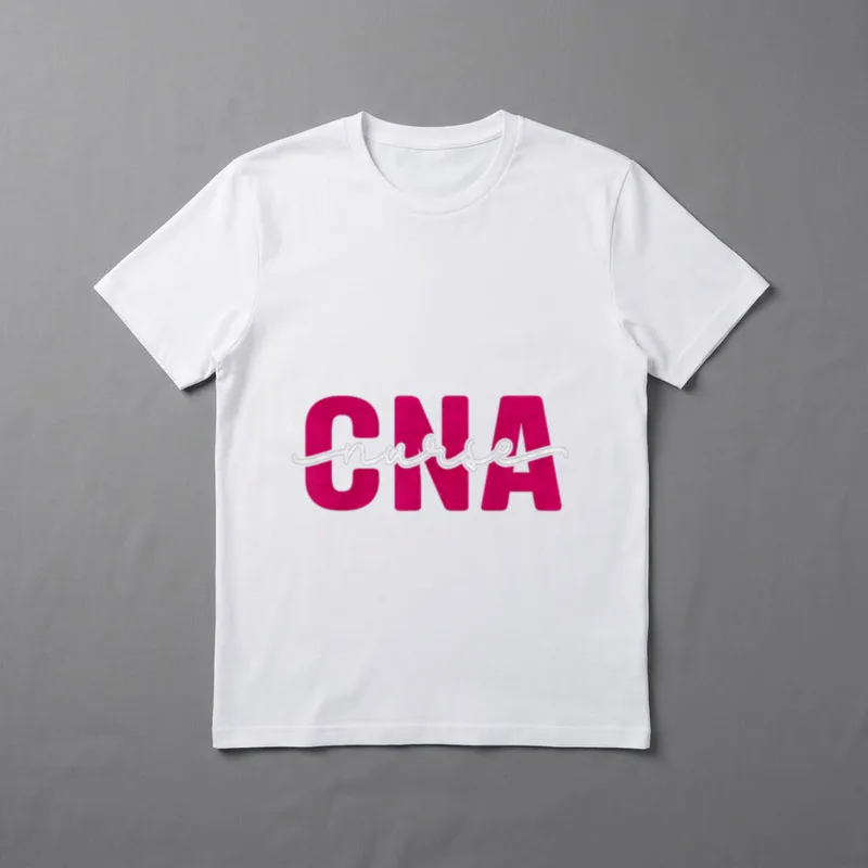 Nursing Nurse Lover Pride T-Shirt – Pink CNA letters with white script nurse overlay – Classic T-Shirt in Black