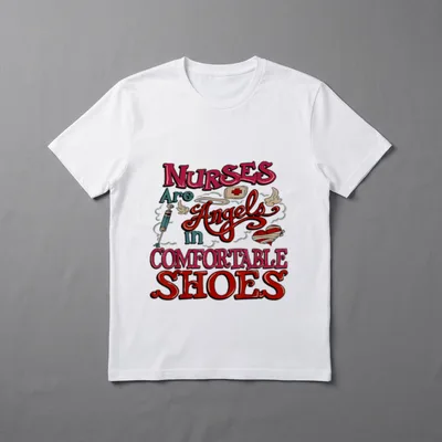 Nurses Are Angels in Comfortable Shoes T-Shirt – Classic T-Shirt in Black