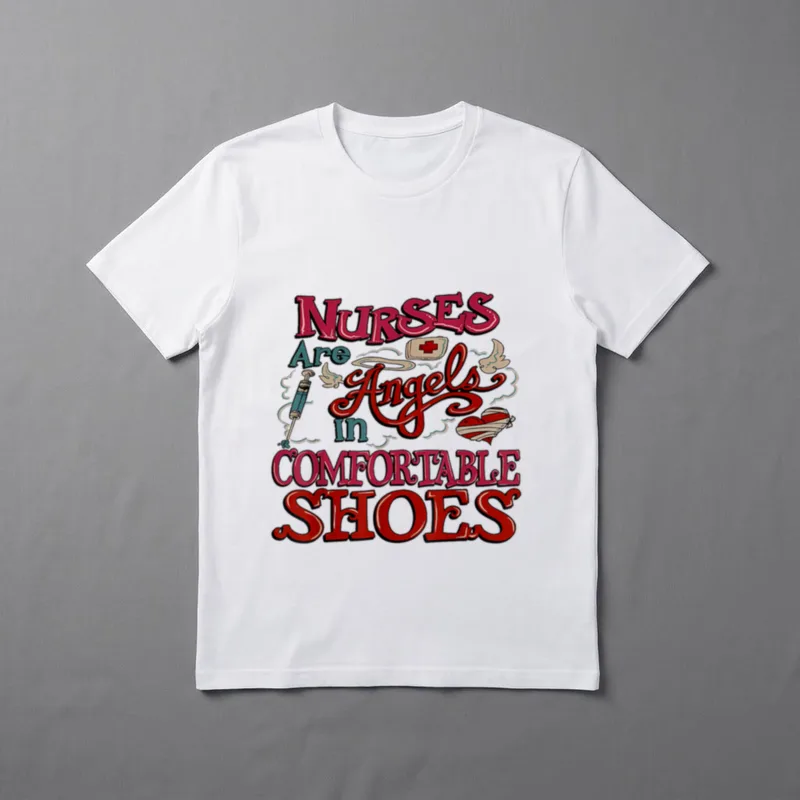 Nurses Are Angels in Comfortable Shoes T-Shirt – Classic T-Shirt in Black