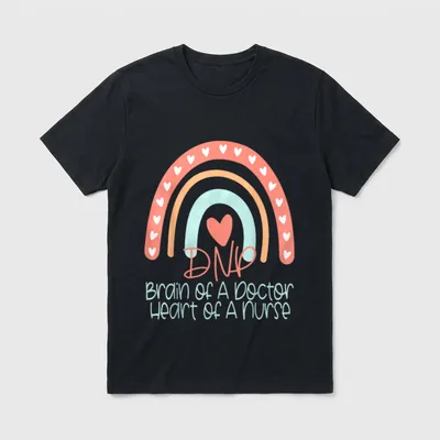 Doctor Nursing Practice Nurse Practitioner T-Shirt – DNP Brain Of A Doctor Heart Of A Nurse – Classic T-Shirt in Black