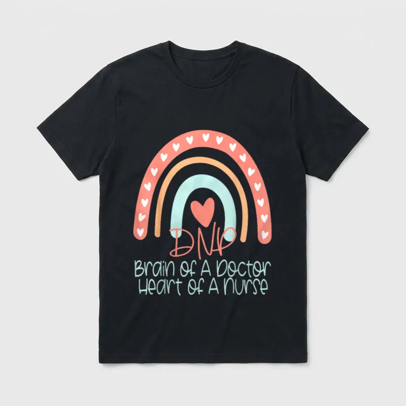 Doctor Nursing Practice Nurse Practitioner T-Shirt – DNP Brain Of A Doctor Heart Of A Nurse – Classic T-Shirt in Black