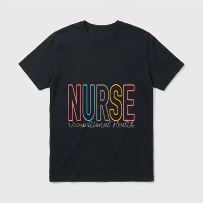 Cute Occupational Health Nurse Colorful Nursing T-Shirt – Classic T-Shirt in Black
