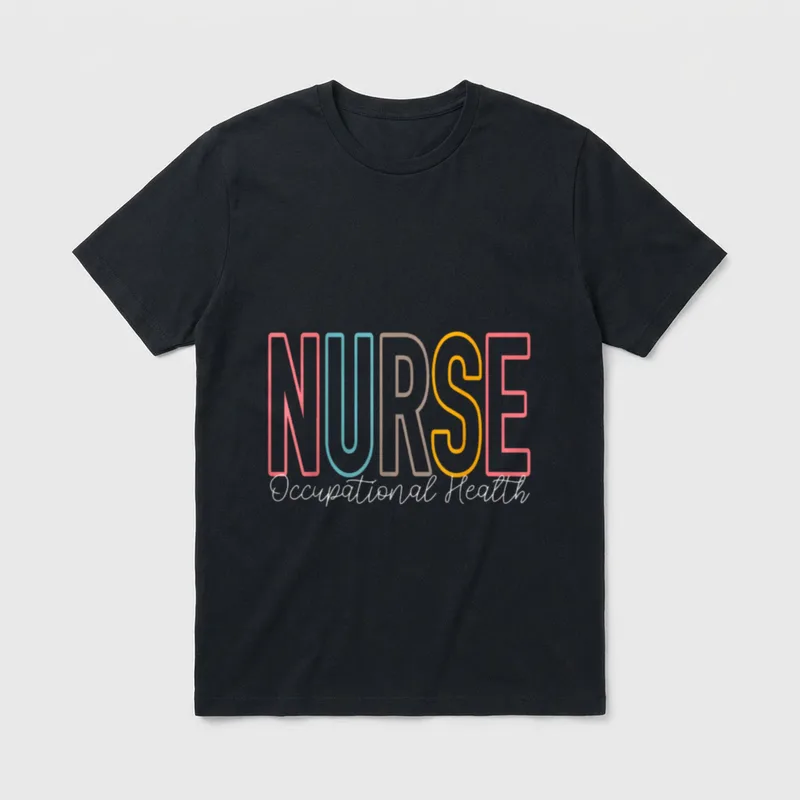 Cute Occupational Health Nurse Colorful Nursing T-Shirt – Classic T-Shirt in Black