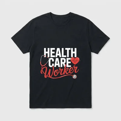 Health Care Worker Heart Stethoscope T-Shirt – Classic T-Shirt in Black