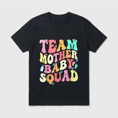 Team Mother Baby Squad Nurse Nursing T-Shirt – Classic T-Shirt in Black