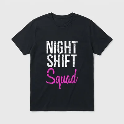 Night Shift Squad Nurse Nursing Funny T-Shirt – Classic T-Shirt in Black