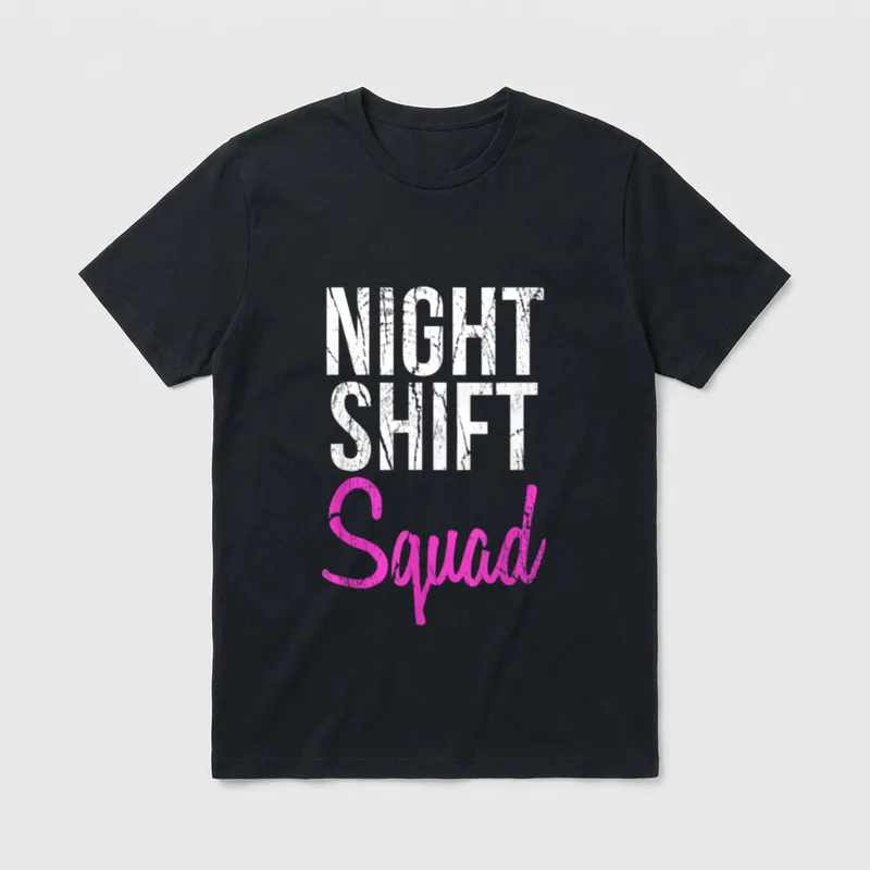 Night Shift Squad Nurse Nursing Funny T-Shirt – Classic T-Shirt in Black