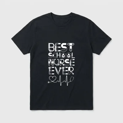 Best School Nurse Ever Nurses Nursing T-Shirt – Classic T-Shirt in Black