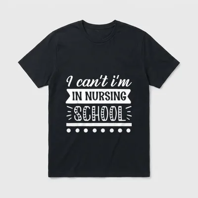 I Am in Nursing School Nurse T-Shirt – Classic T-Shirt in Black
