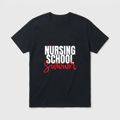 Nursing School Survivor Proud T-Shirt – Classic T-Shirt in Black