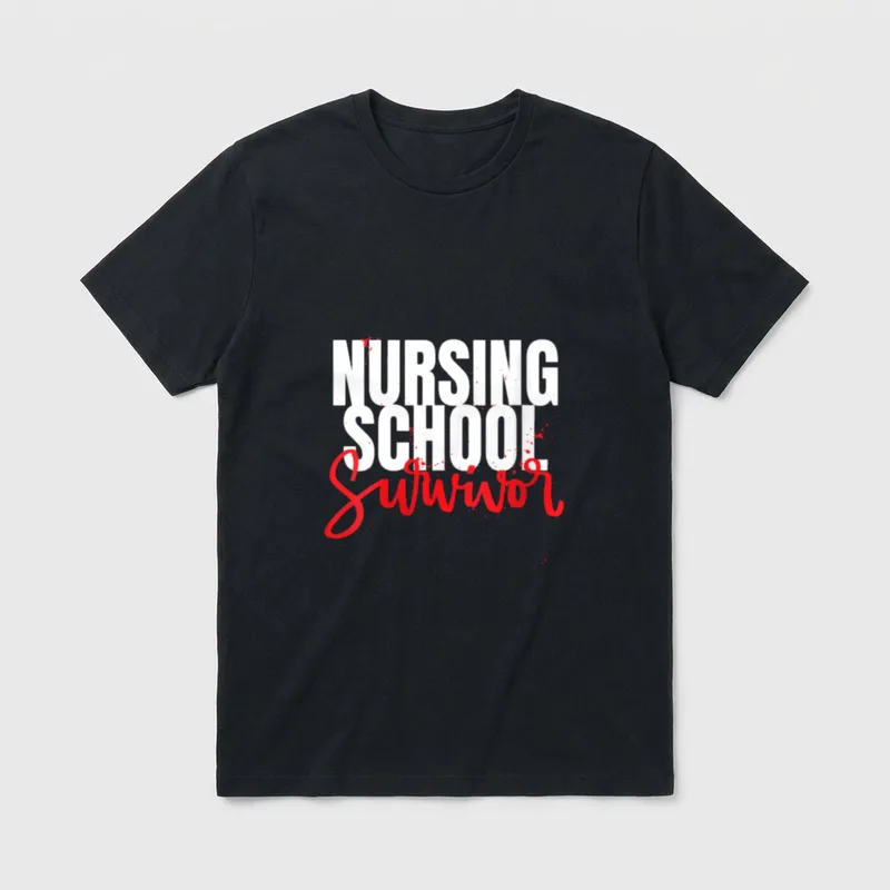 Nursing School Survivor Proud T-Shirt – Classic T-Shirt in Black