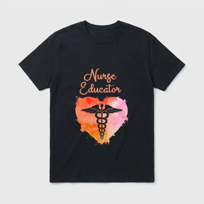 Nurse Educator Nurses Nursing Graduation Caduceus T-Shirt – Classic T-Shirt in Black