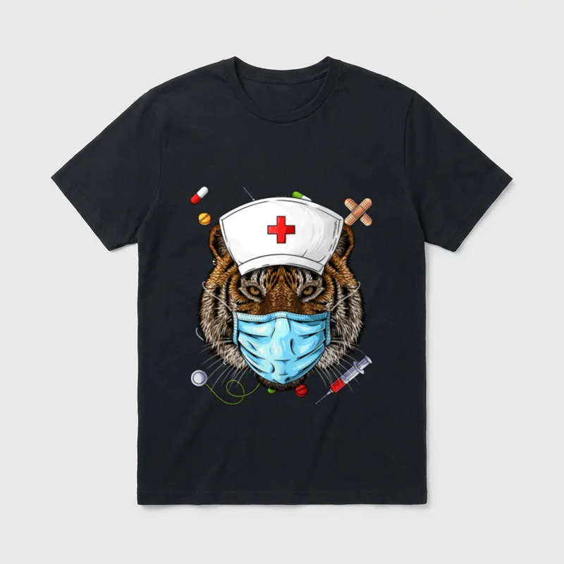 Tiger Nurse RN Funny ER Nursing T-Shirt – Classic T-Shirt in Black