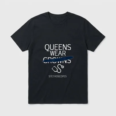 RN Nursing School Nurse Graduation Queen T-Shirt – Classic T-Shirt in Black