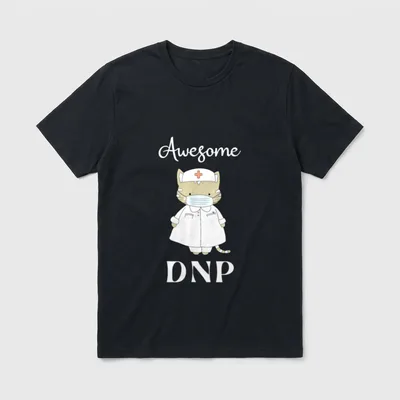 DNP Nurse Nursing Graduation Awesome Cat T-Shirt – Classic T-Shirt in Black