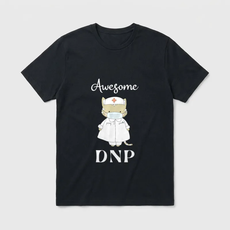 DNP Nurse Nursing Graduation Awesome Cat T-Shirt – Classic T-Shirt in Black