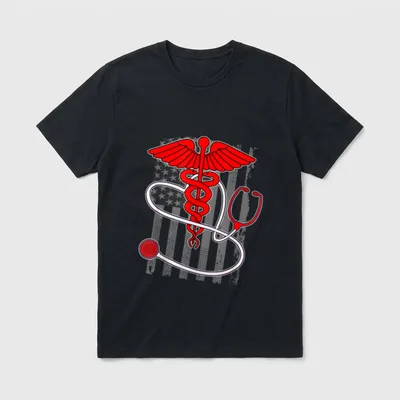 Patriotic Nurse Product Graduating Nursing School T-Shirt – Classic T-Shirt in Black