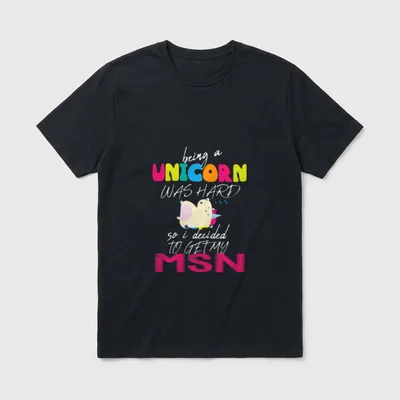 Nurse MSN Graduation Unicorn T-Shirt – Classic T-Shirt in Black
