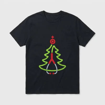 Nurse Christmas Tree Stethoscope Rn X-Mas T-Shirt – Classic T-Shirt in Black