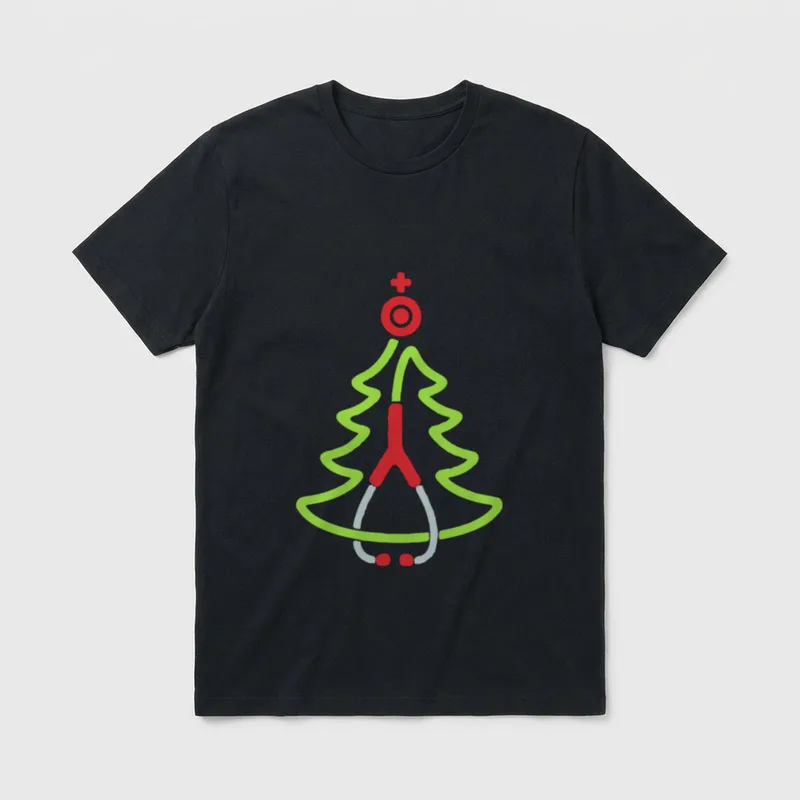 Nurse Christmas Tree Stethoscope Rn X-Mas T-Shirt – Classic T-Shirt in Black