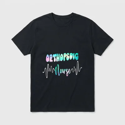 Orthopedic Nurse Heartbeat EKG Nursing T-Shirt – Classic T-Shirt in Black