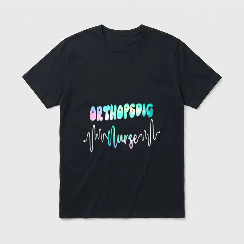 Orthopedic Nurse Heartbeat EKG Nursing T-Shirt – Classic T-Shirt in Black