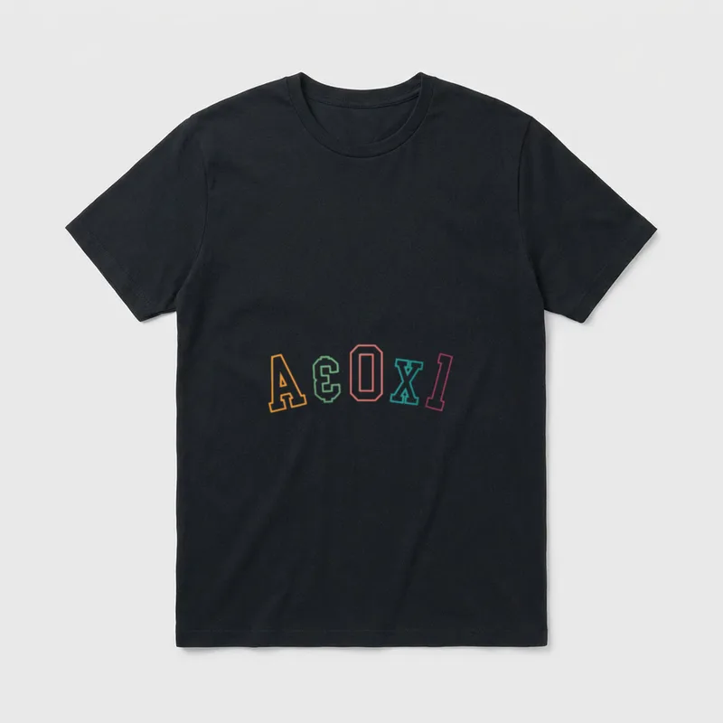 Nursing Alert T-Shirt – Arched collegiate block letters spelling A&Ox1 – Classic T-Shirt in Black