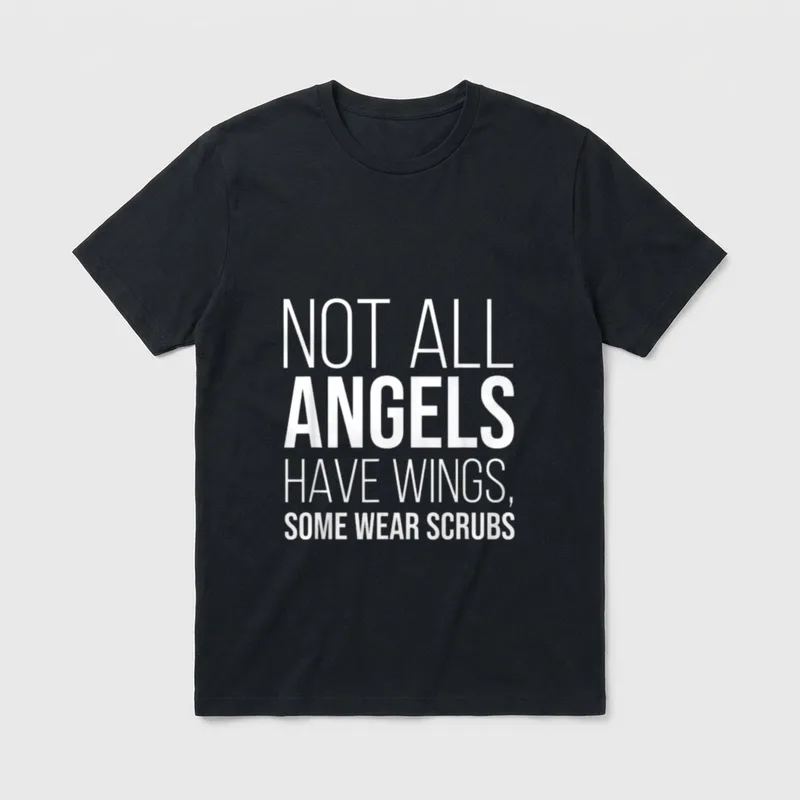 Wings Some Wear Scrubs Nurse Doctor T-Shirt – Classic T-Shirt in Black
