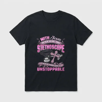 Christian Nurse Nursing Student T-Shirt – Classic T-Shirt in Black