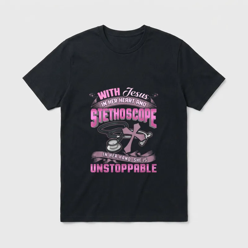 Christian Nurse Nursing Student T-Shirt – Classic T-Shirt in Black
