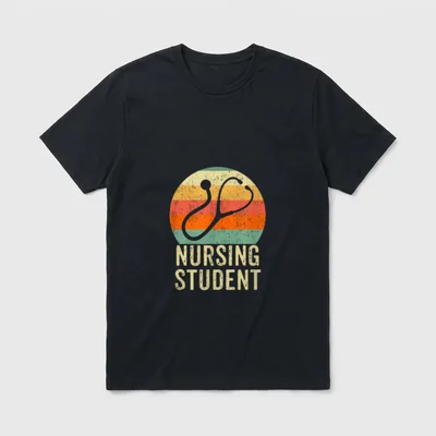 Nursing Student Nurse RN Retro Sun T-Shirt – Classic T-Shirt in Black