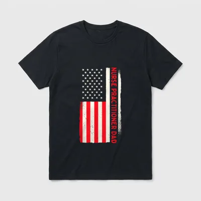 Patriotic Nursing Hospital Doctor Nurse Practitioner T-Shirt – Classic T-Shirt in Black