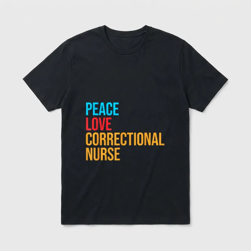 Peace Love Corrections Nurse T-Shirt – Classic T-Shirt in Black