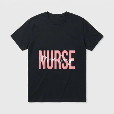 Med Surg Nurse Registered T-Shirt – Med Surg script over pink Nurse block letters – Classic T-Shirt in Black