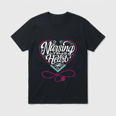 Nursing Is a Work of Hospital T-Shirt – Classic T-Shirt in Black