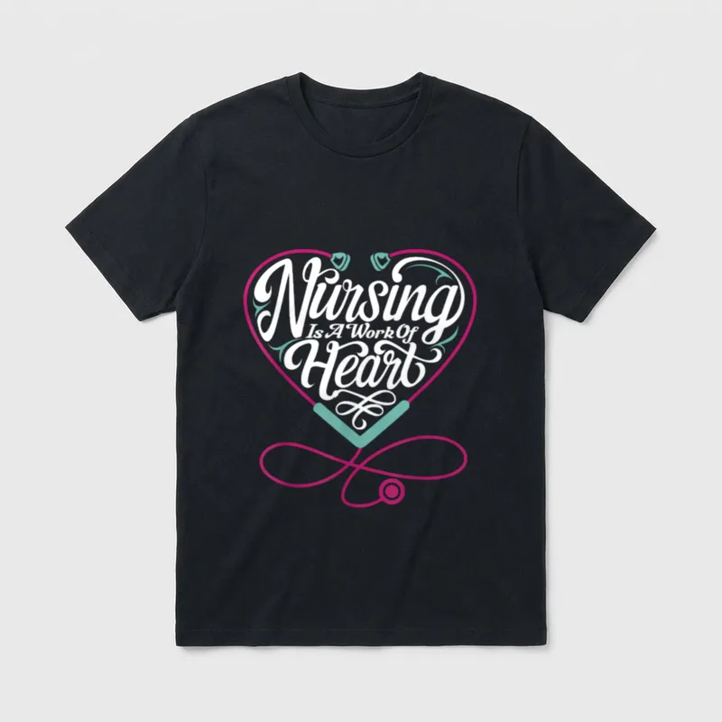Nursing Is a Work of Hospital T-Shirt – Classic T-Shirt in Black