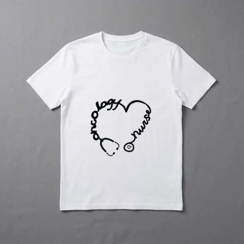Oncology Nurse Stethoscope Heart Nursing T-Shirt – Classic T-Shirt in Black