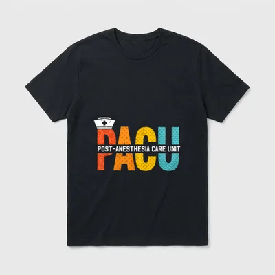 Post Anesthesia Care Unit PACU Nursing T-Shirt – PACU and POST-ANESTHESIA CARE UNIT lettering – Classic T-Shirt in Black