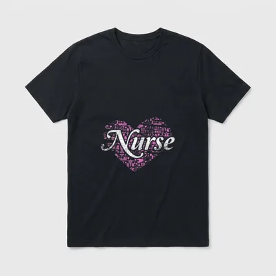 Nurse Heart Love Nursing T-Shirt – Classic T-Shirt in Black