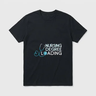 Nursing Degree Loading Funny Medical Nurse T-Shirt – Classic T-Shirt in Black