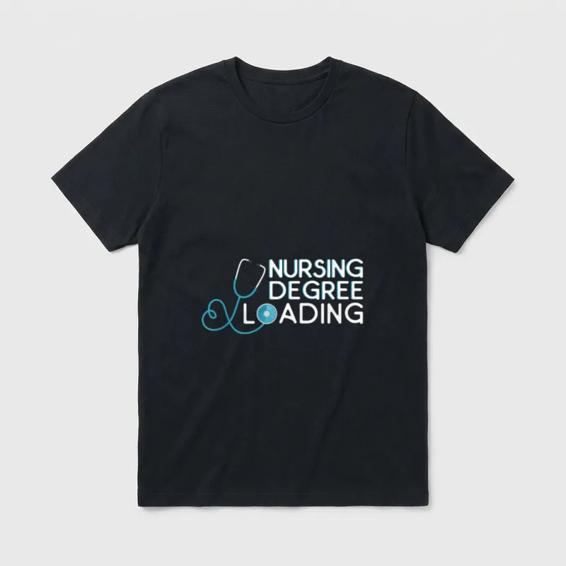 Nursing Degree Loading Funny Medical Nurse T-Shirt – Classic T-Shirt in Black