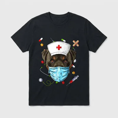 Rottweiler Nurse RN Funny Dog ER T-Shirt – Classic T-Shirt in Black