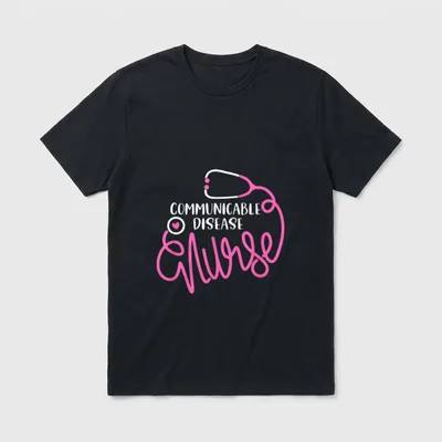 J01NHC244 Communicable Disease Nurse RN Health T-Shirt – Classic T-Shirt in Black