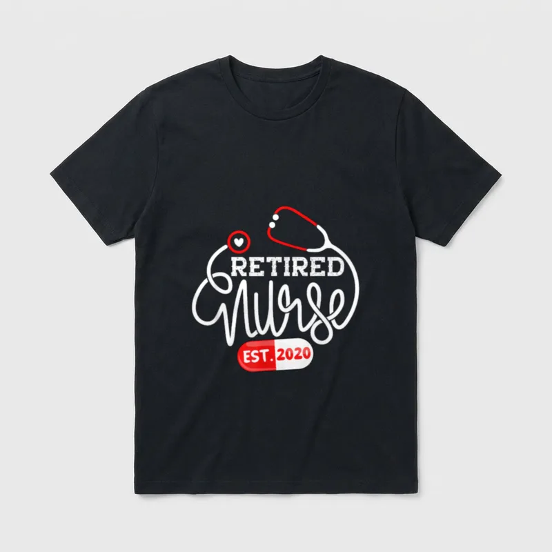 RN Retirement 2020 Retired Nurse Mom T-Shirt – Classic T-Shirt in Black