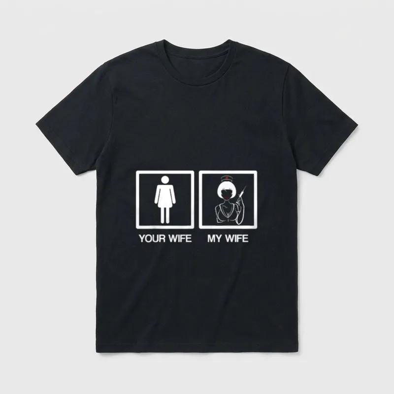 Nurse Funny Husband Your Wife Christmas T-Shirt – Classic T-Shirt in Black