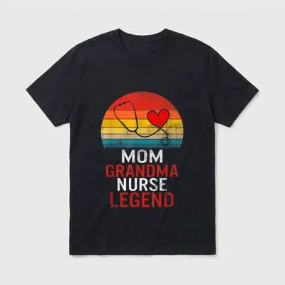 Nurses Week Mom Grandma Nurse Mothers T-Shirt – Classic T-Shirt in Black