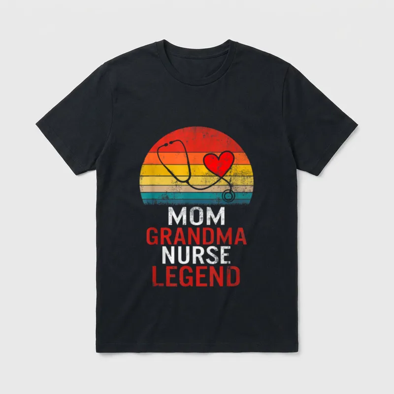 Nurses Week Mom Grandma Nurse Mothers T-Shirt – Classic T-Shirt in Black