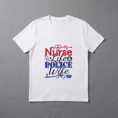 Nurse Life Police Wife Cop Officer T-Shirt – Classic T-Shirt in Black